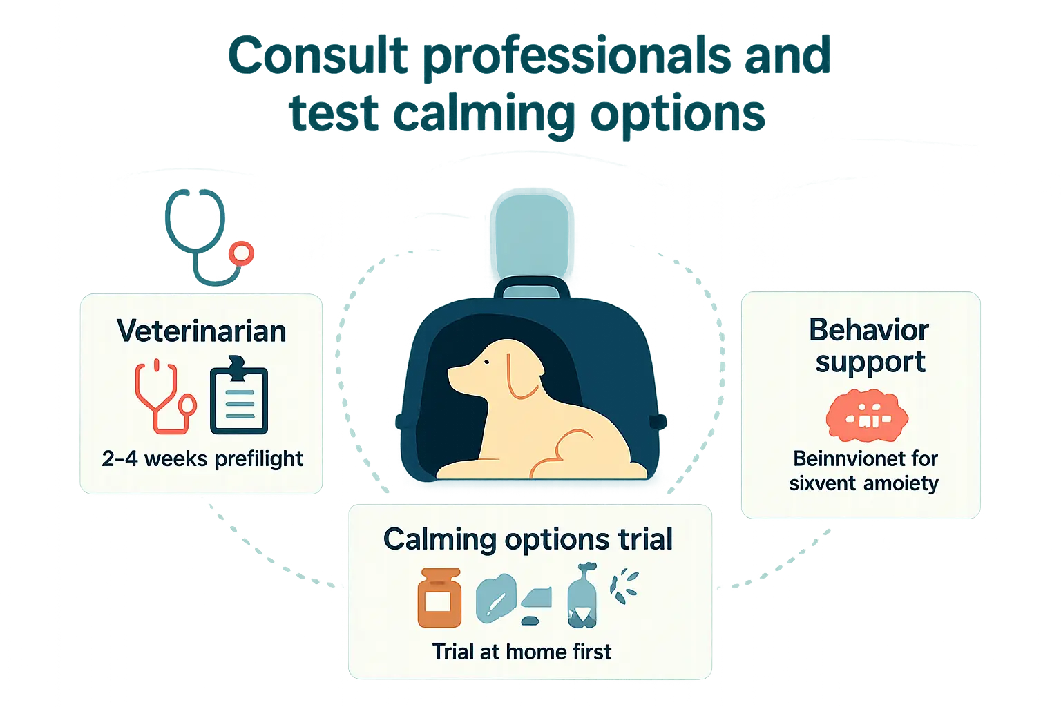 consult professionals and test calming options