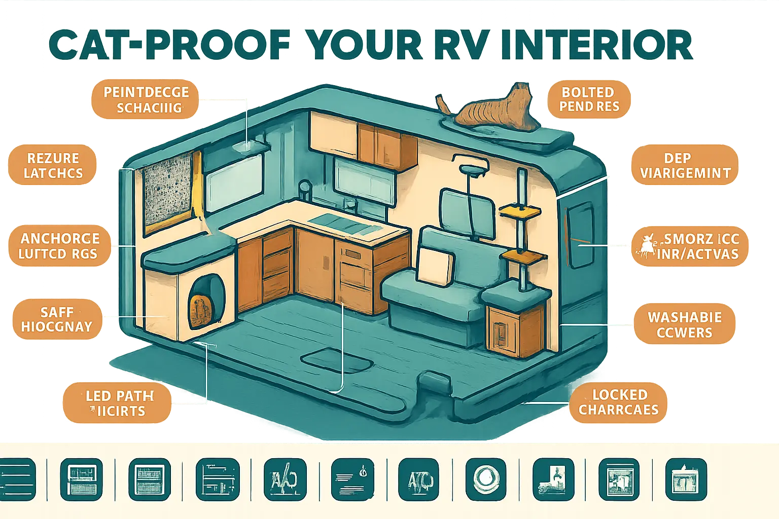 outfit and cat-proof the interior of your rv