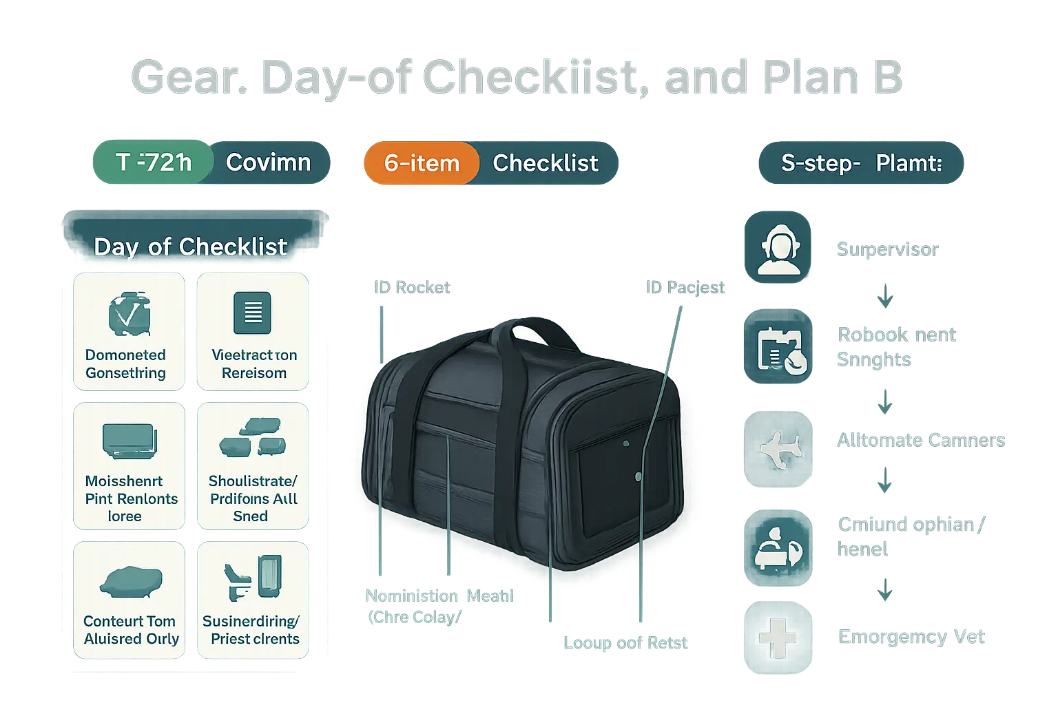 gear, day-of checklist and backup plan