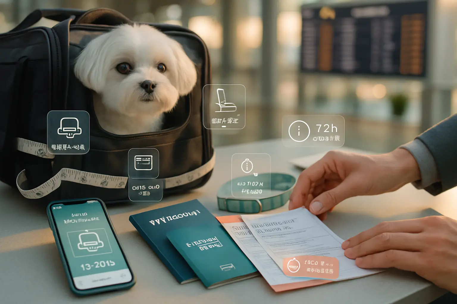 preparing paperwork, carrier and health checks before you fly