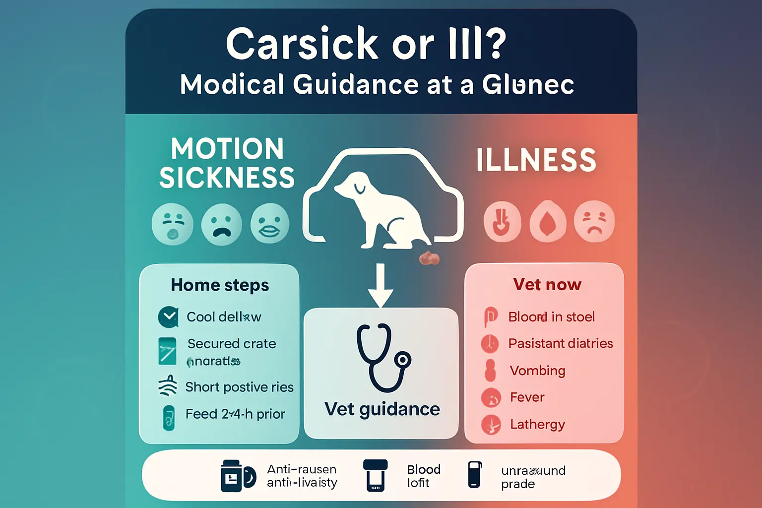 when carsickness or illness is the cause — medical guidance