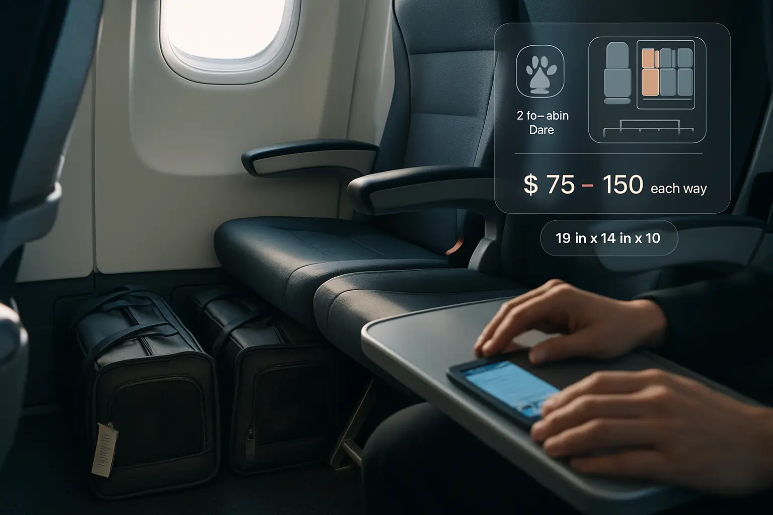 booking, fees and seat logistics for two cats