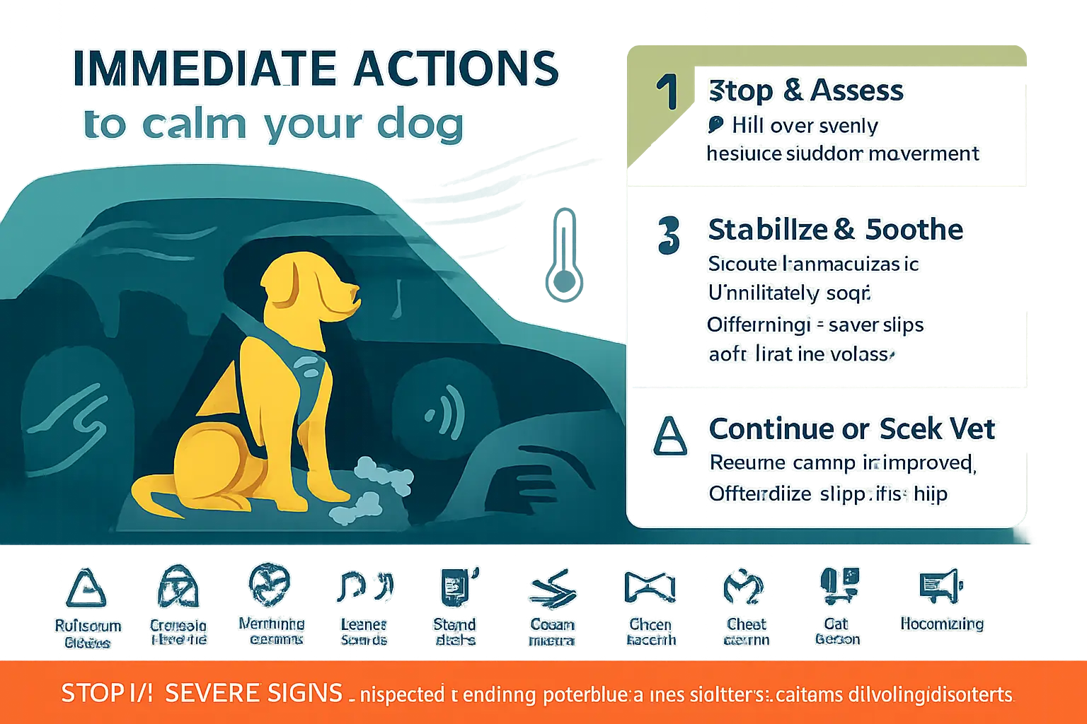 immediate actions to calm your dog during a ride