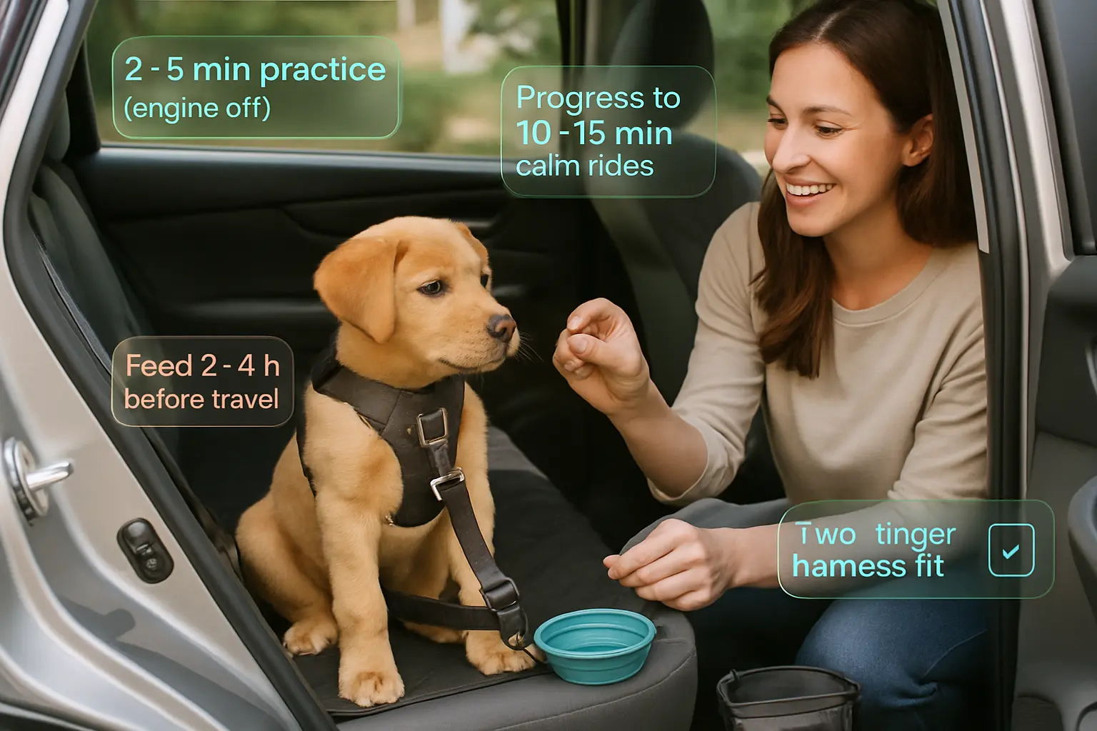 preparing and training your puppy for car travel
