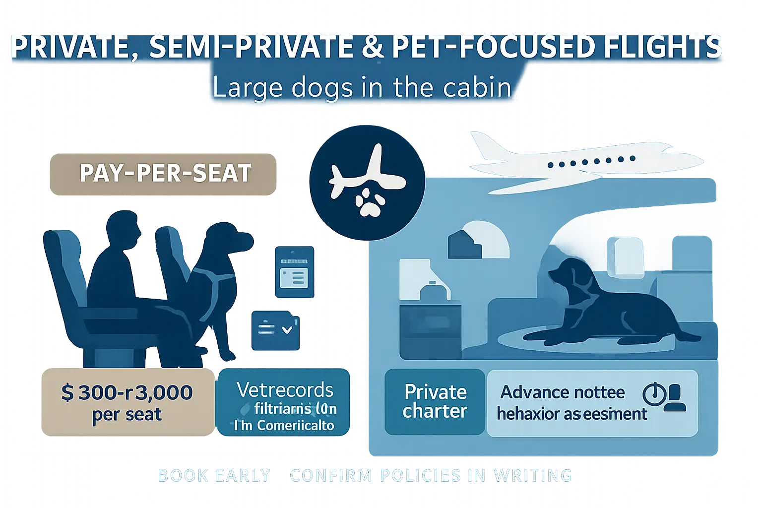 private, semi‑private and pet‑focused flight options