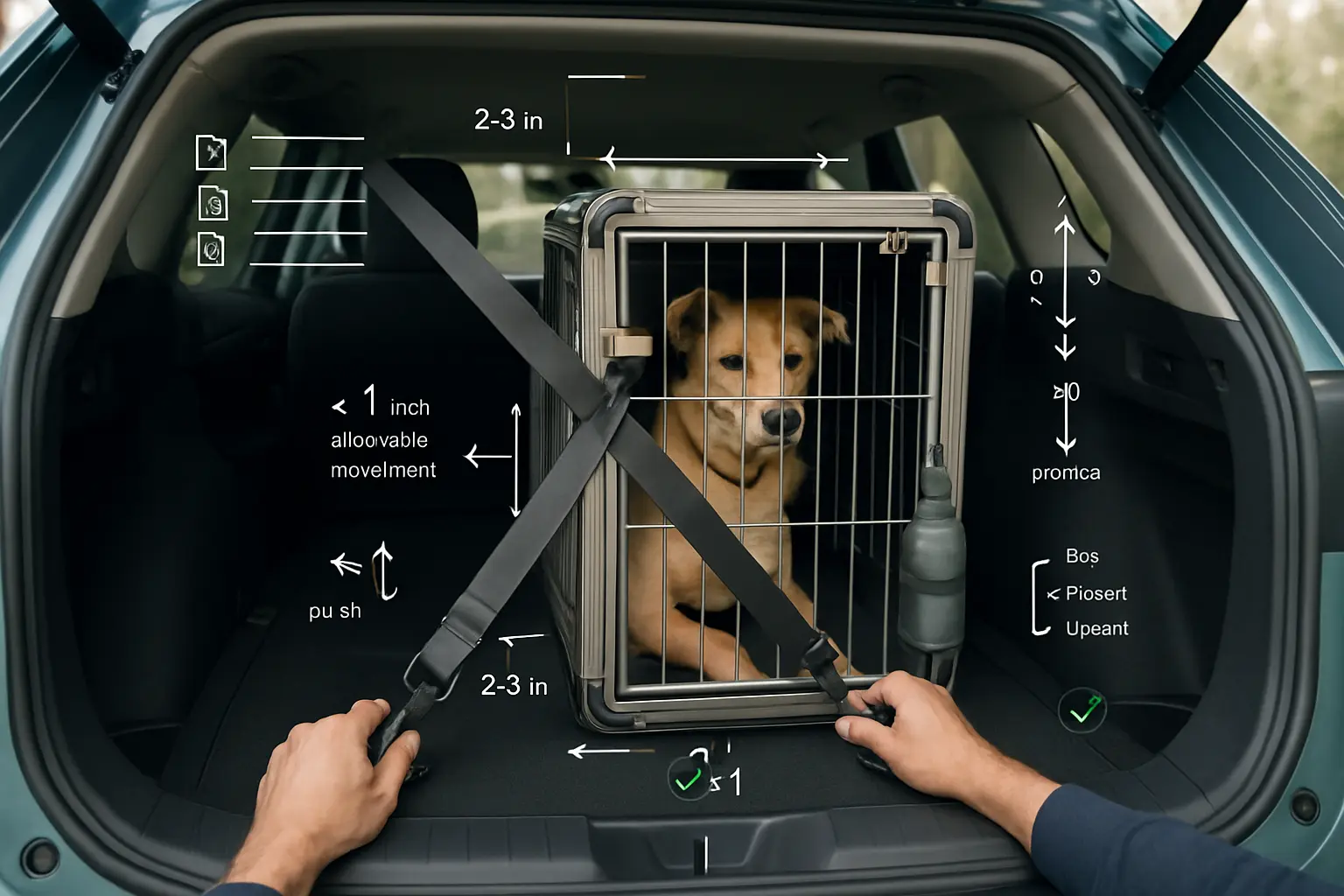 step-by-step checklist to secure a crate before driving